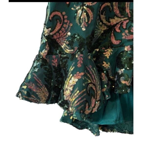 Selfie Leslie Marbella Sequined Mini in Forest Green Size XL - Picture 7 of 11